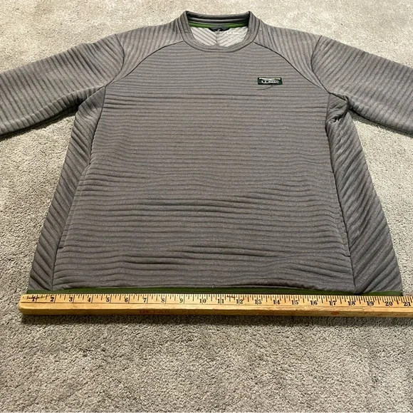 L.L. Bean Gray Ribbed Crewneck with Green Trim - Picture 14 of 16